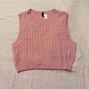 NWOT Divided Size Small Pink Cable Knit Vest